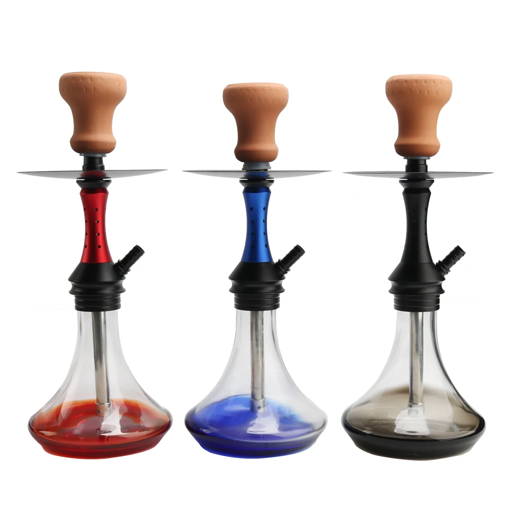 portable chicha mini sheesha many colors travel shsiha wholesale  alloy hookah glass hookah with travel bag hookah aluminium