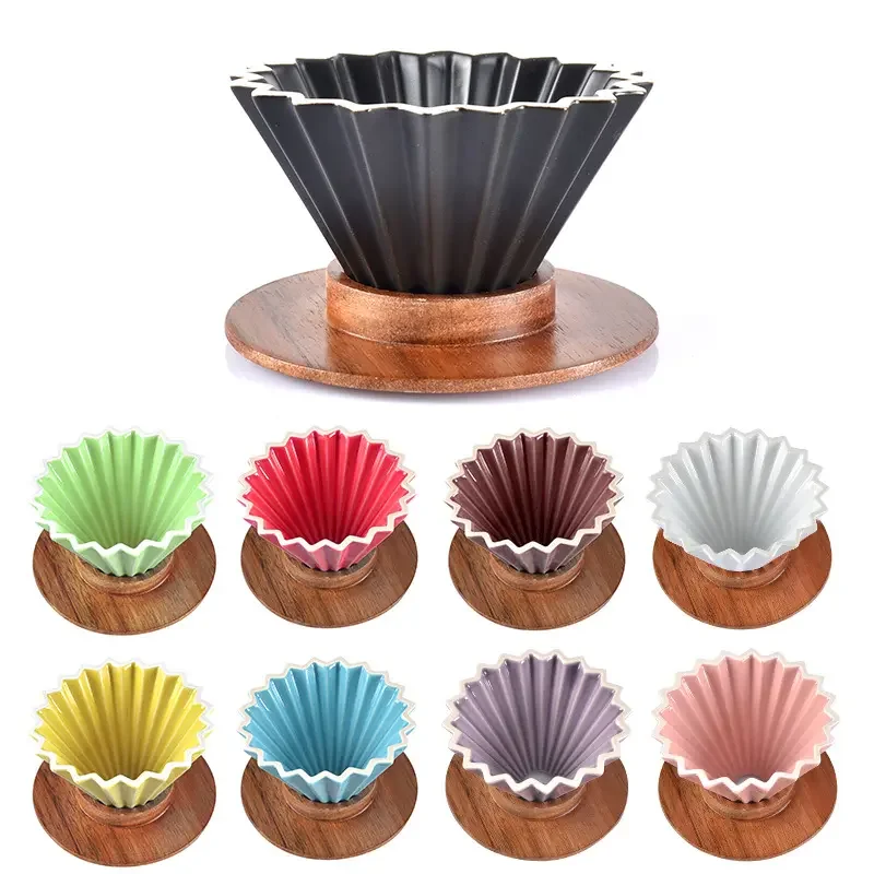 NEW Hand Brewed Coffee Filter Cup Cake Shaped Origami Filter Cup Set Drip Type Coffee Hand Brewed Pot Ceramic Filter1-2cup/3-4cu
