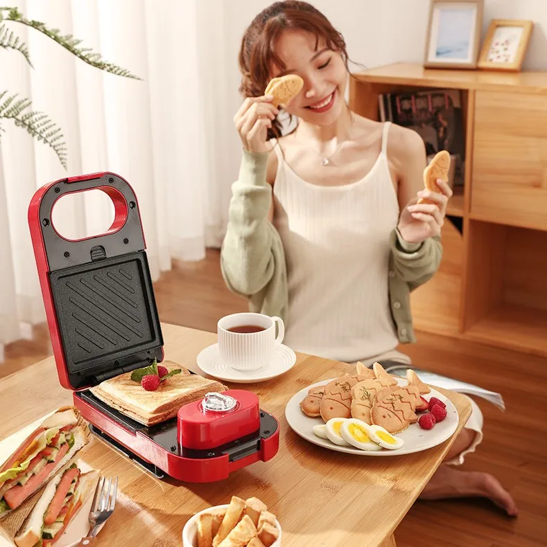 Electric Timed Breakfast Maker Waffle Maker Wholesale High Quality Low Price OEM Multifunctional Kitchen Sandwich Maker