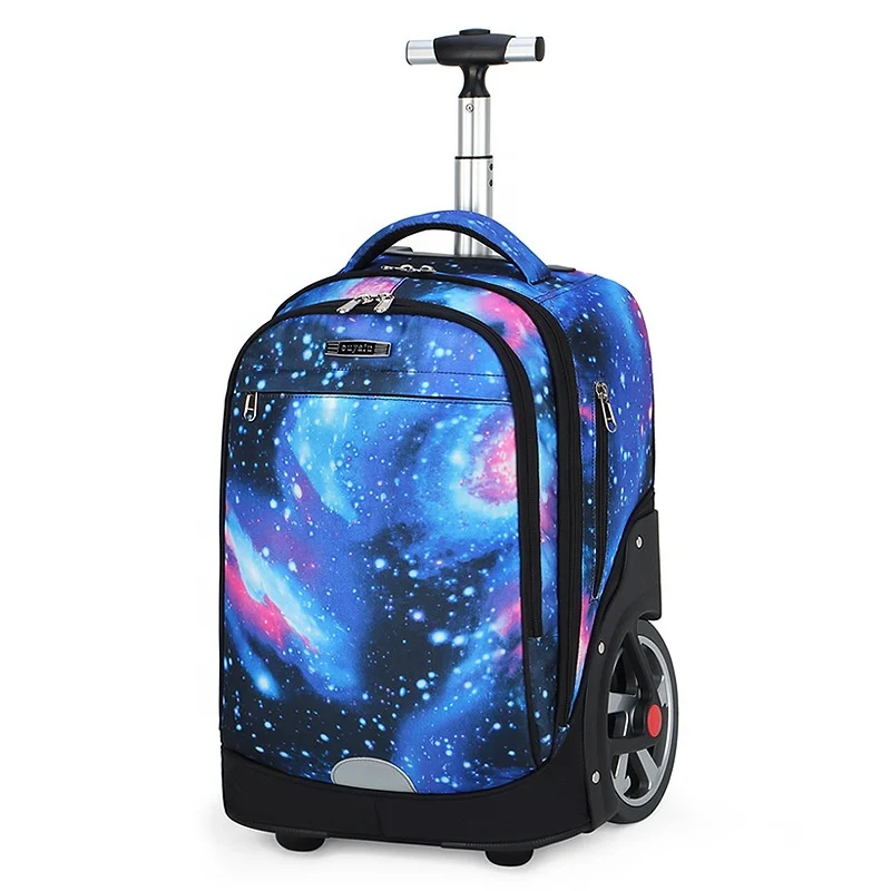 Korean version of pull rod schoolbag primary school boys and girls pull rod backpack leisure travel bag waterproof logo