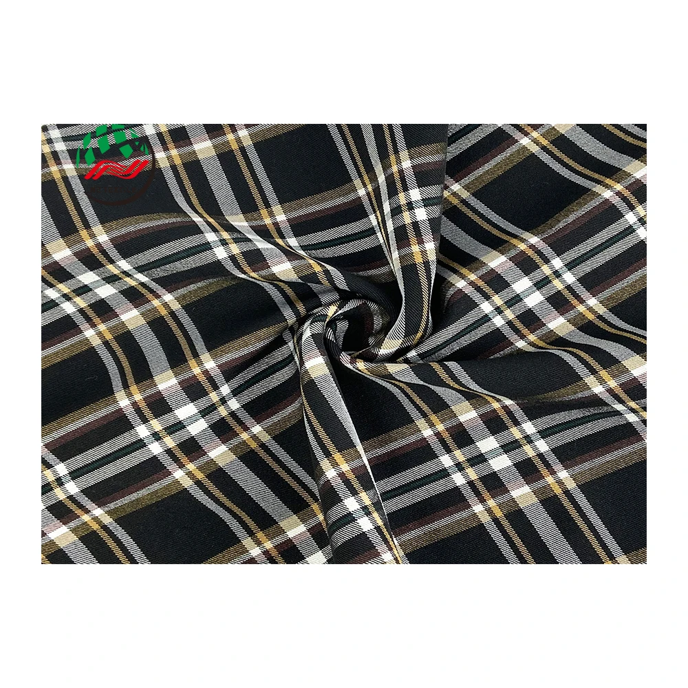 Customizable 265gsm Spandex Polyester Stretch Fabric Plaids Twill Tr Bengaline Fabric For Trousers