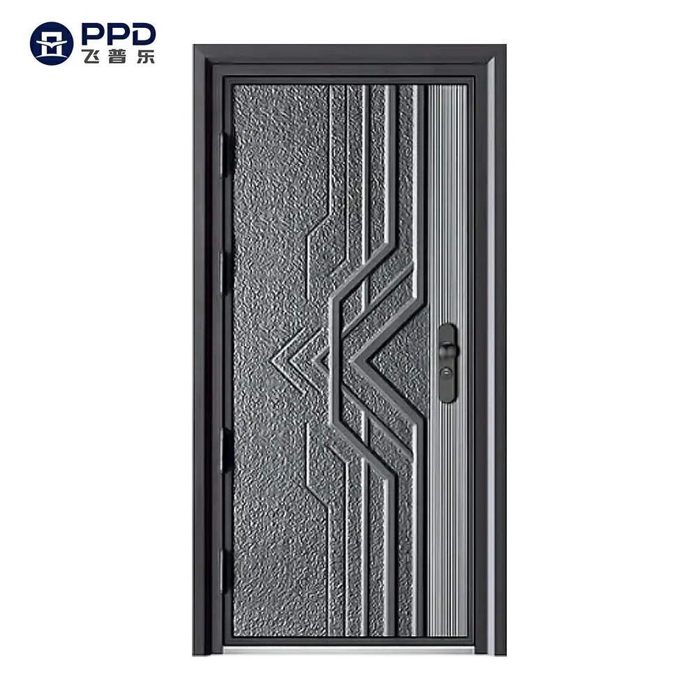 Exterior Bullet-Proof Security Cast Aluminium Armoured Single Opening Modern Main Door