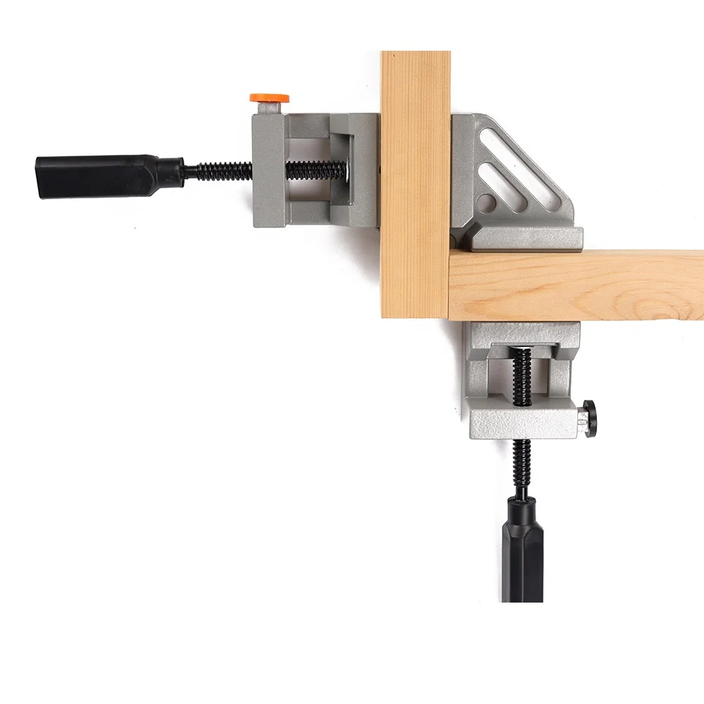 Double Handle 90 Degree Right Corner Clamp Quick Release Carpentry Jaw for Woodworking Photo Framing