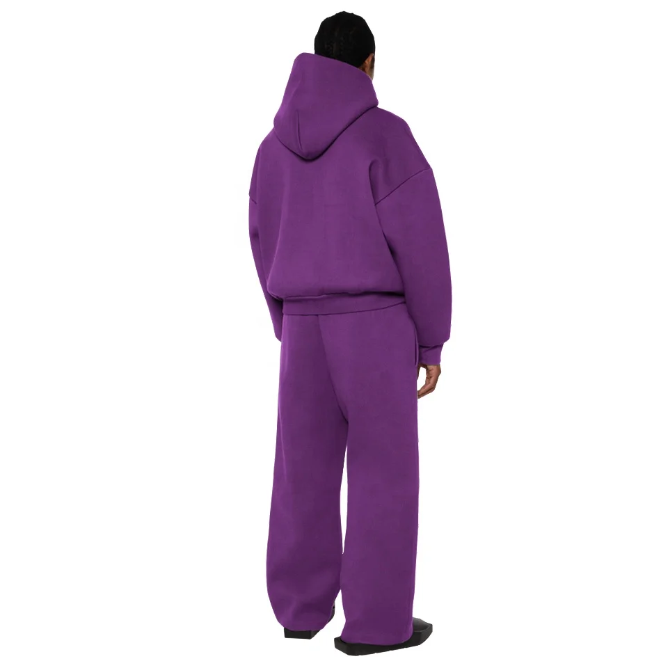 High Quality Custom Hoodies Puff Print Manufacturers Heavy 400gsm 100% Cotton Heavyweight Drop Shoulder Boxy Cropped Hoodie Men