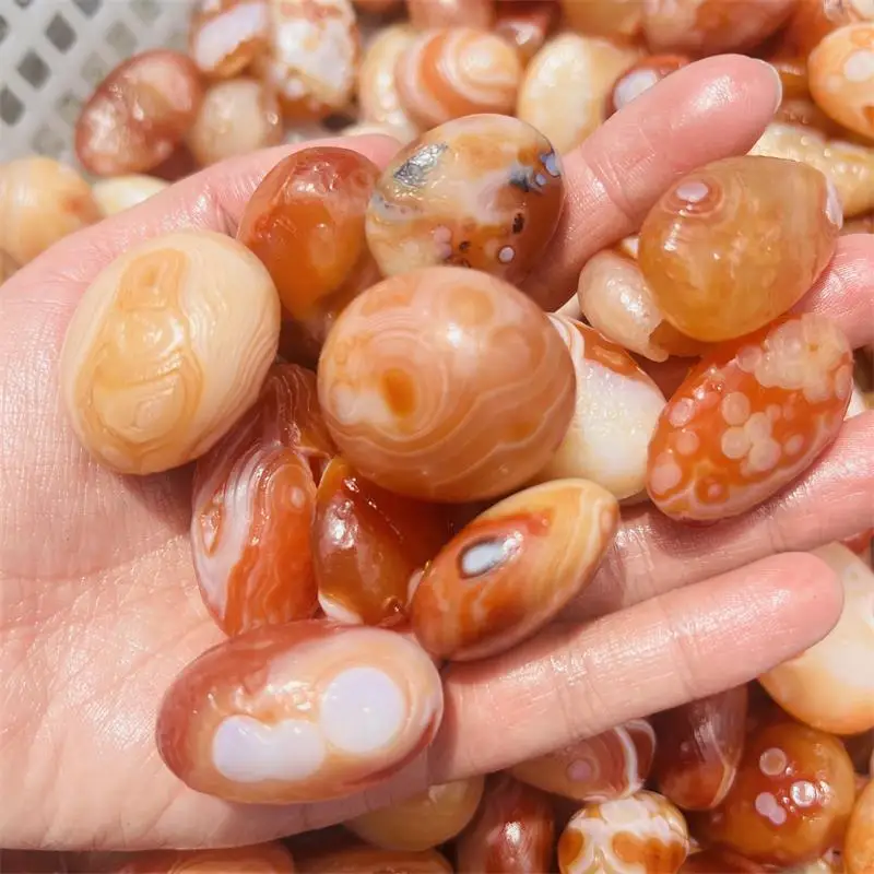 Wholesale Folk Craft Natural Raw Carnelian Stone Tumble Rough Red Agate Gemstone With Eyes For Fengshui