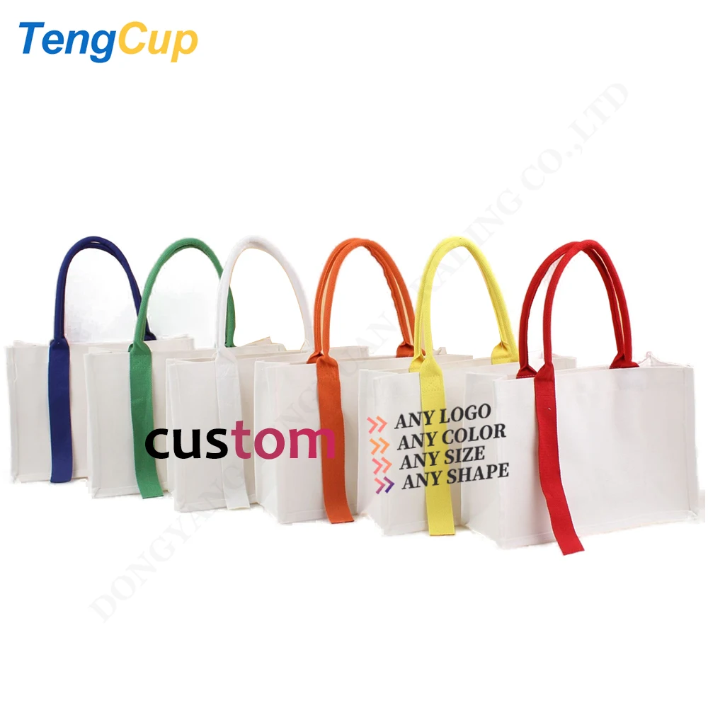 TY OEM wholesale customized logo Custom crossbody bag canvas tote Promotion natural durable christmas canvas bag