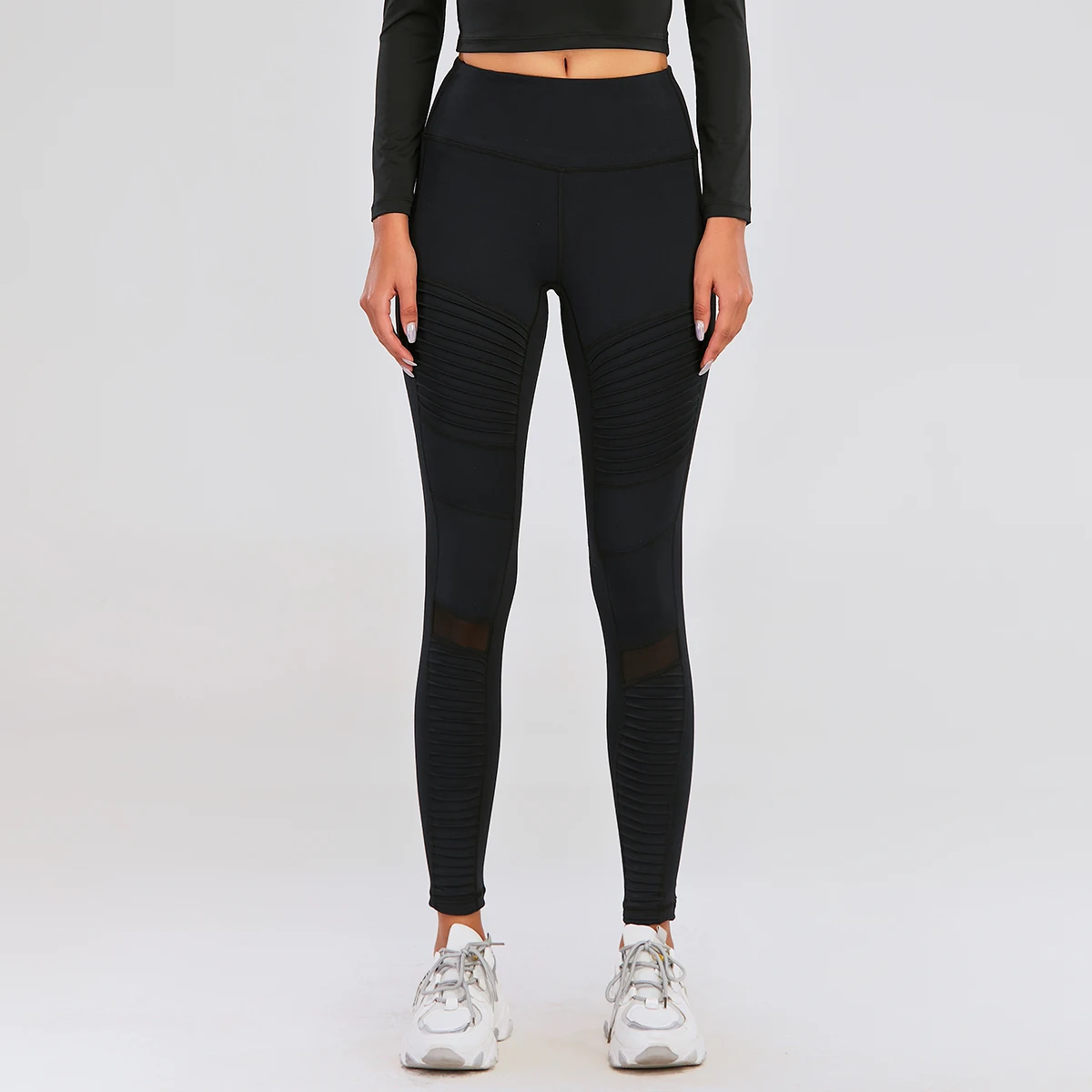 JIEJIN Good Quality Woman Soft Nylon Spandex High Waisted Gym Fitness Sports Tights Leggings