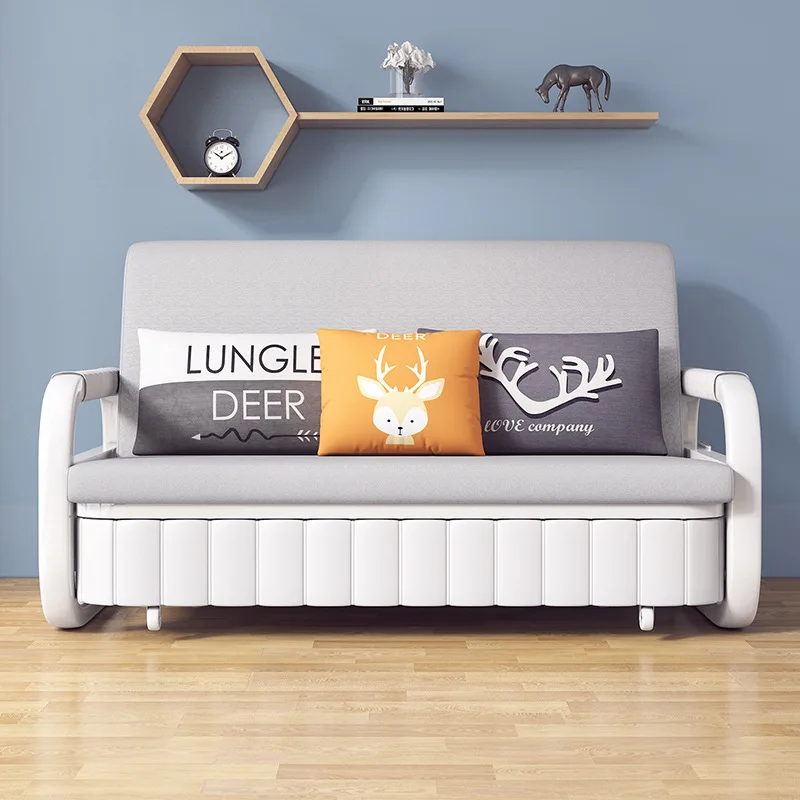 Folding Multifunction Hotel Furniture Pull Out Foldable Sofa Beds Wholesale Cheap Price Modern Carton Package Microfiber Fabric