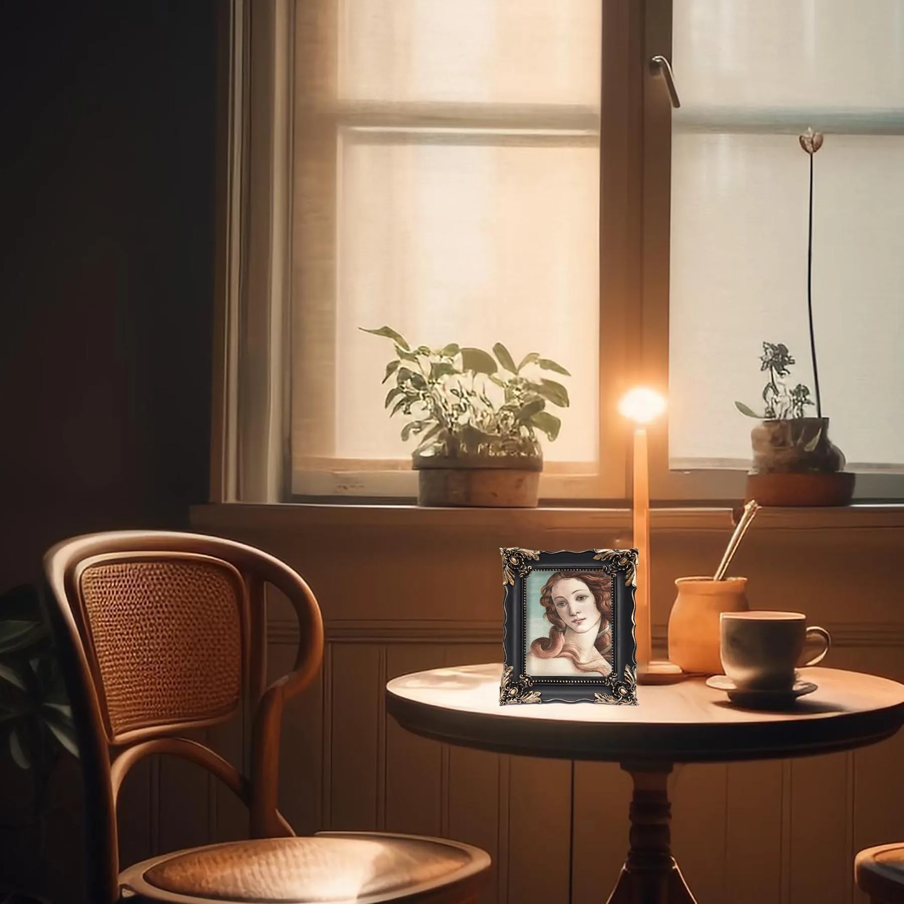 5x7 Quality Home Office  Decoration Tabletop Luxury European Vintage Wall Display Gold Baroque Resin Frame