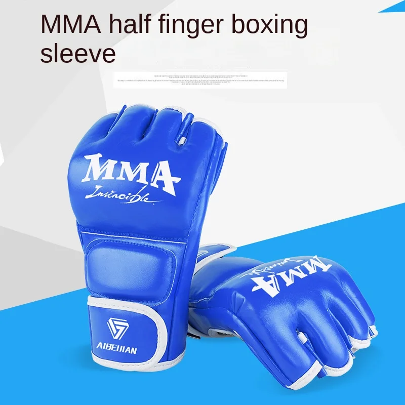 V218 Kungfu Training Muay Thai Combat Punching Bag Half Finger Boxing Gloves for Men and Women Protective Gear
