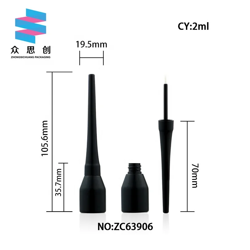 3.5ml custom matte black cute diamond octagon luxury custom glue eyelash empty tube liquid eyeliner container with tips brush