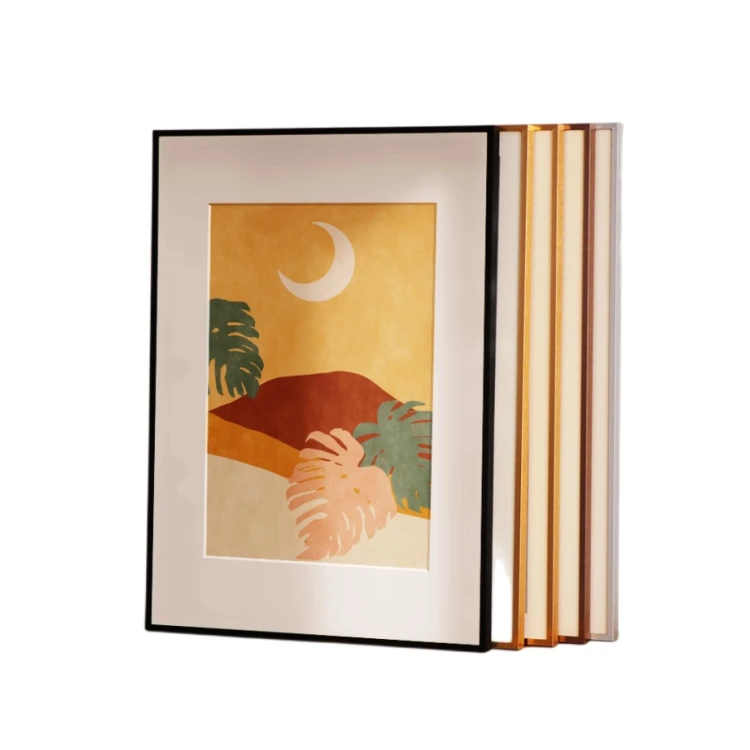 Wholesale cheap Aluminum Photo Frame with Ivory Color 11x14  Mat for 8x10 Picture & Plexiglass, Metal Picture Frame Collection