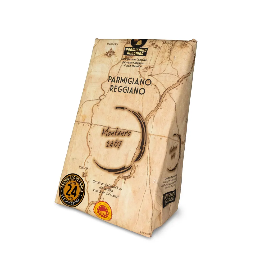 Organic Parmesan Cheese Prime Quality Made In Italy Naturally Lactose-free 500 gr Caseificio Montauro