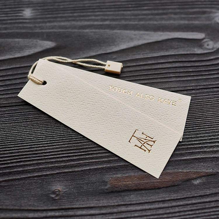 High Quality Factory customized paper hang tags with string for garment paper swing hang tag gold foil hang tags for jeans