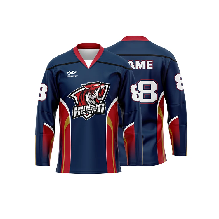 Custom Ice Hockey Jersey Sublimated Printing Logo Design Youth Capitals Hockey Jersey With Sports Wear For Clothing
