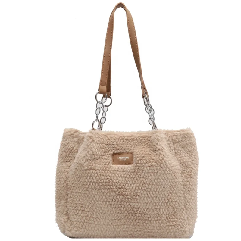 Wholesale Trend Ladies Purse And Handbags Faux Fur Design Tote Bag Fashion Sling Shoulder Bags For Women