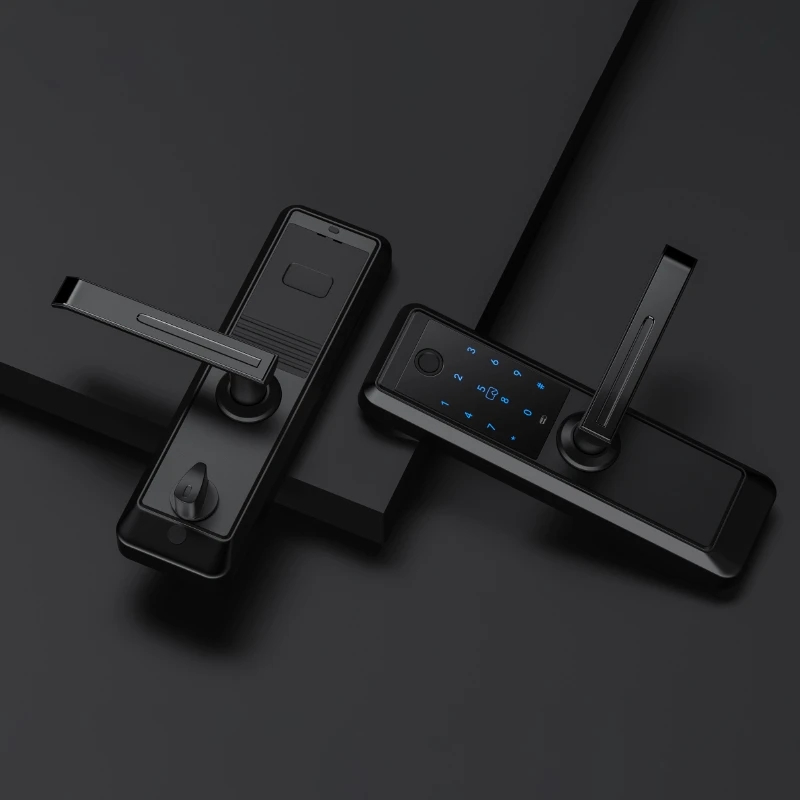 Zinc Alloy Handle Mechanical Key Card Locks Smart Lock Door Fingerprint