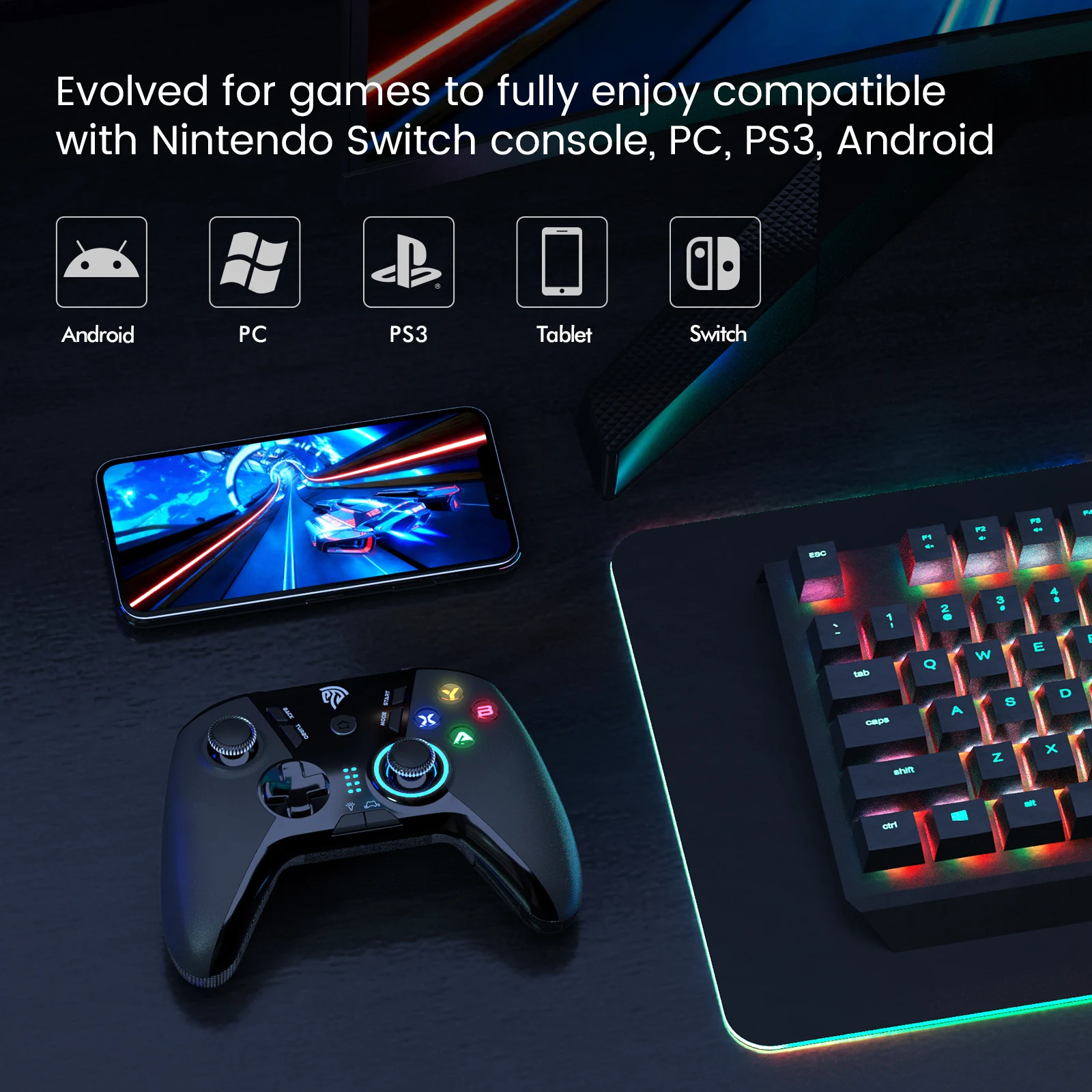 Лучшие продажи в ПК игровые контроллеры EasySMX ESM-9110 беспроводные джойстики геймпад с 2 4 г USB-ключ для PS3 TV BOX