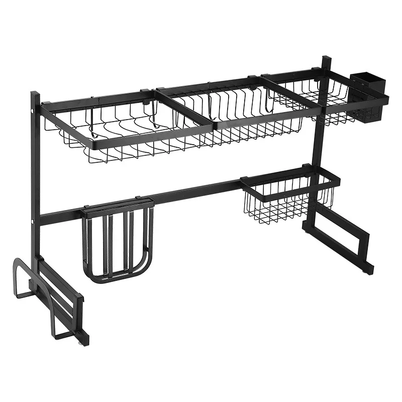 Кухонная стойка для посуды, органайзер из нержавеющей стали для кухонной раковины, сушилка для посуды, стальная стойка для хранения посуды