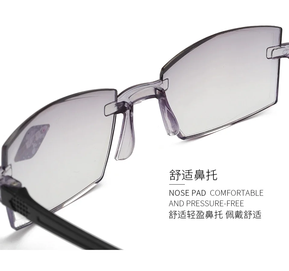 Rimless anti - blue invisible reading glasses, dual - use edge - cut reading glasses