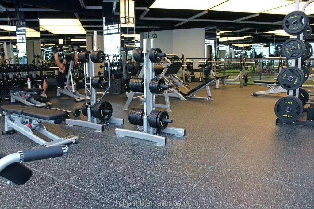 15%white speckled  EPDM & SBR gym rubber floor mat for fitness training and gym equipment