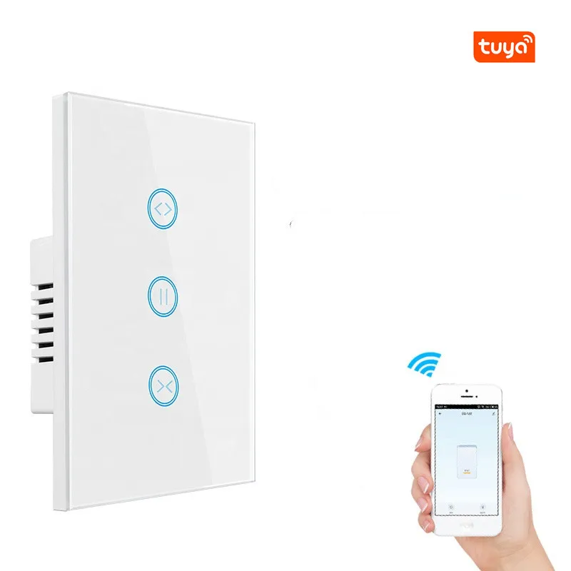 
WiFi Electric Smart Curtain Switch Tuya APP Voice Remote Control Touch Switch for Automized Curtain Motor Blind Roller Shutter 