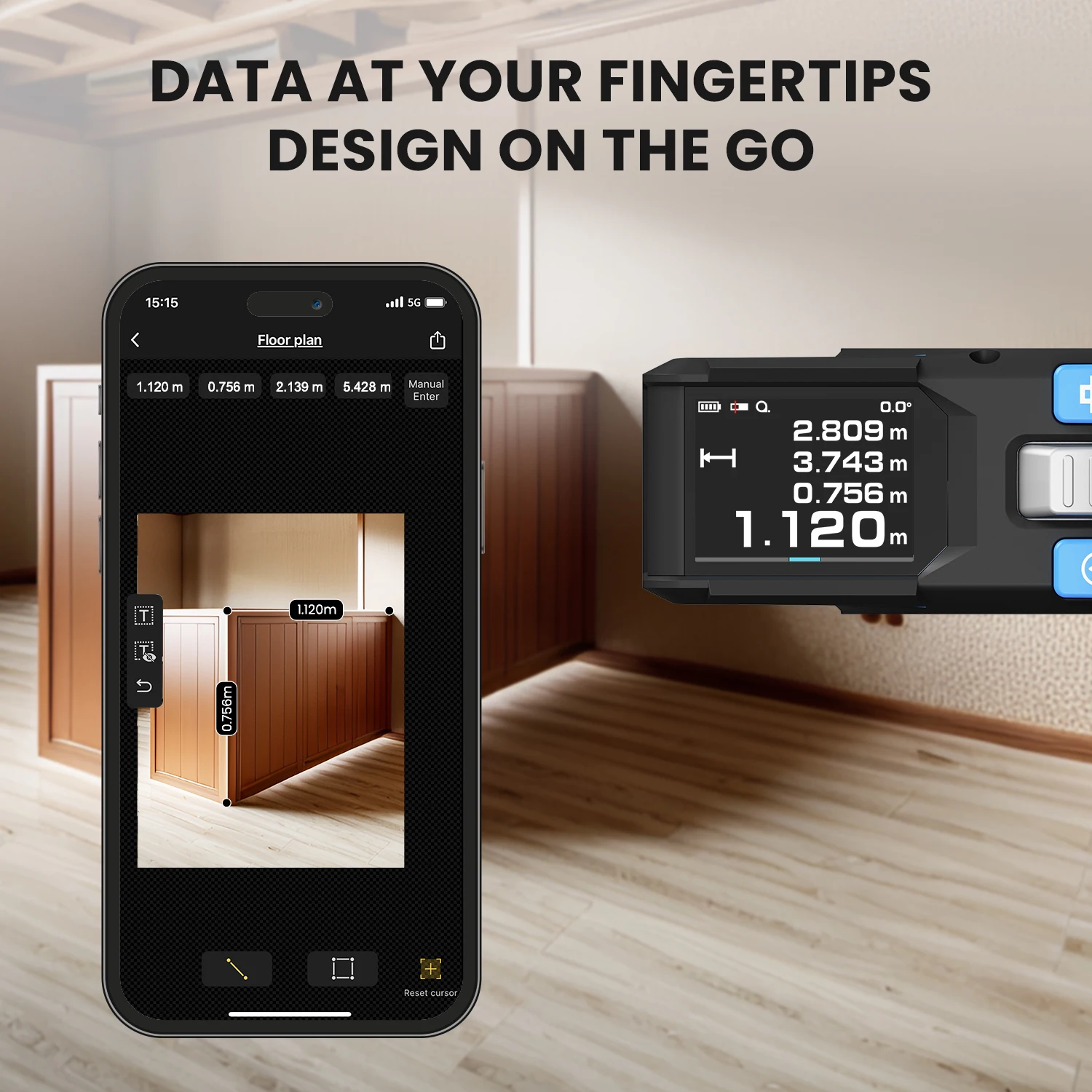 ACEGMET from MiLESEEY 3-in-1 Digital Tape Measuring Laser Distance Meter with Automatic Closing Tape