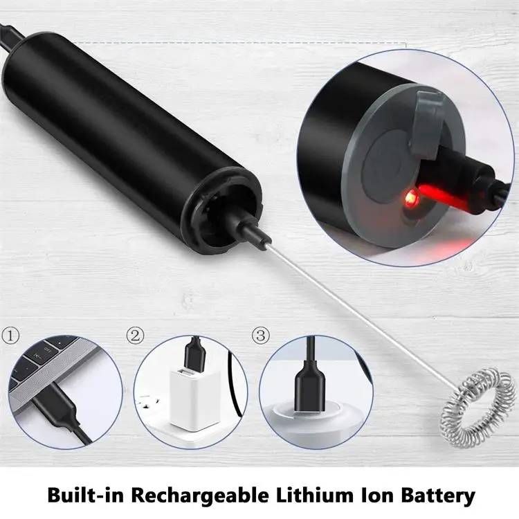 Recargable espumador De Leche USB melkopschuimer Profesional Electrico из нержавеющей стали USB аккумуляторная цифровой таймер обратного отсчета