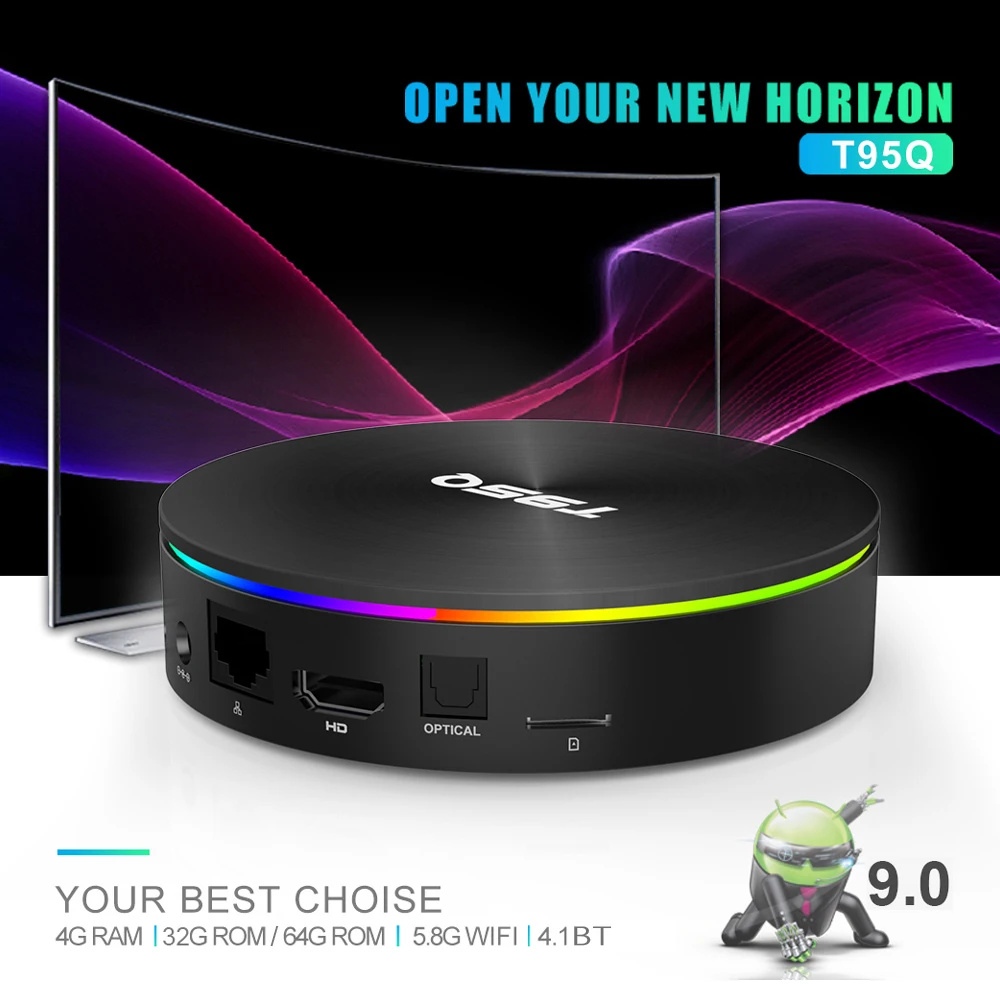 T95Q 4 Гб RAM 32 64 ROM Android tv box 2 4G/5 8G Dual Wifi 4k потоковый медиаплеер