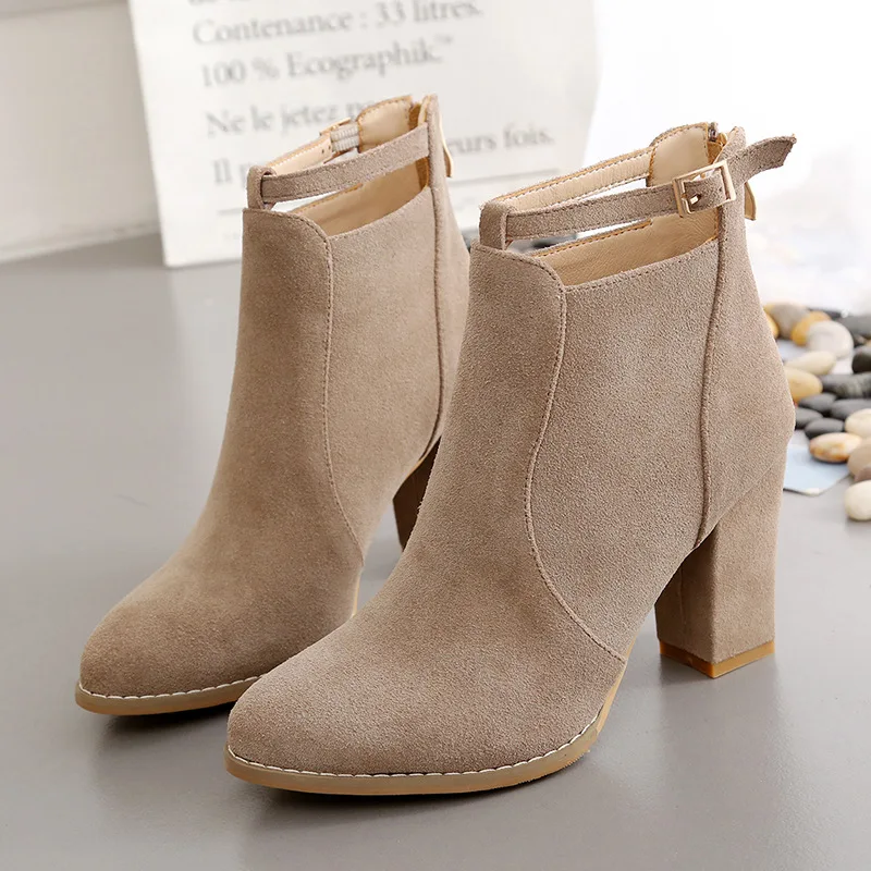 Factory wholesale stylish ankle boots fall winter women ankle boots casual high heels boots