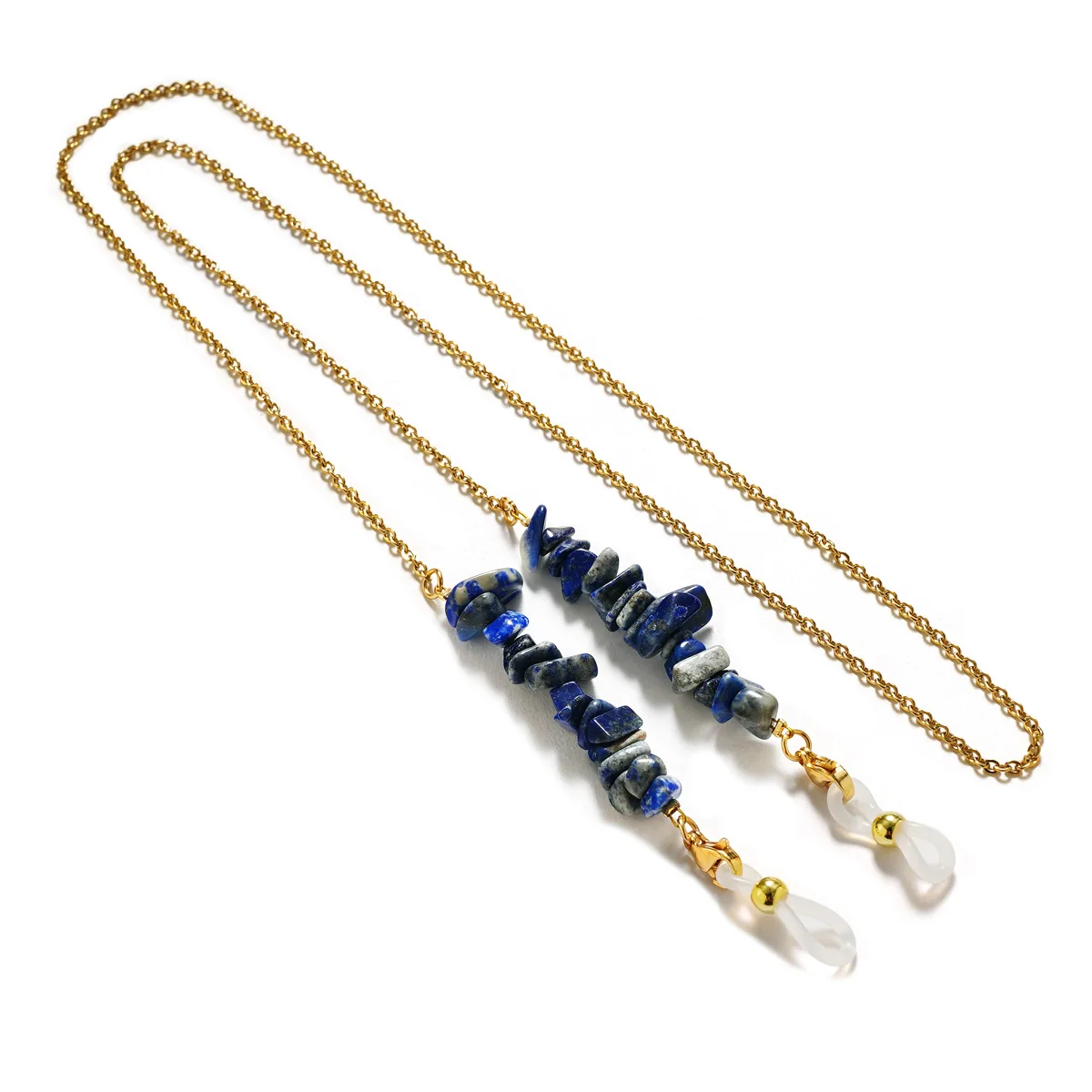 Natural Stone Sunglasses Accessories Amethyst Rose Quartz Stone Eye glass Beads Cord Sun tiger eye glasses chain