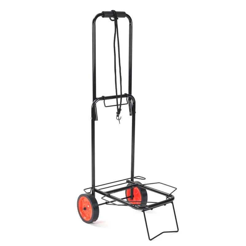 Mini iron shopping trolley carts foldable wheeled with stand cargo handling