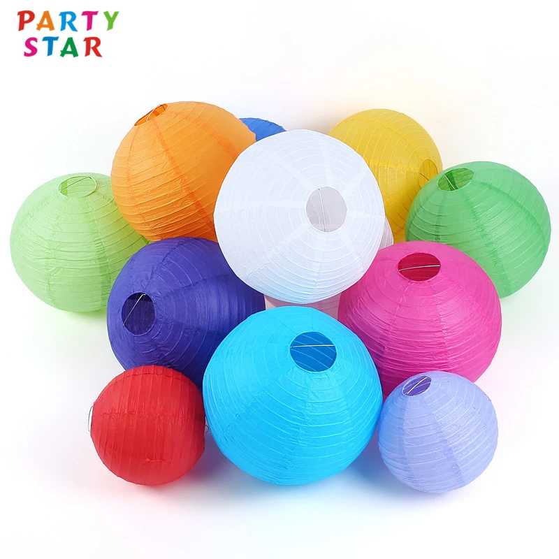 Wholesale Lantern Decorative Halloween Decoration Round Color Paper Lantern For Hanging