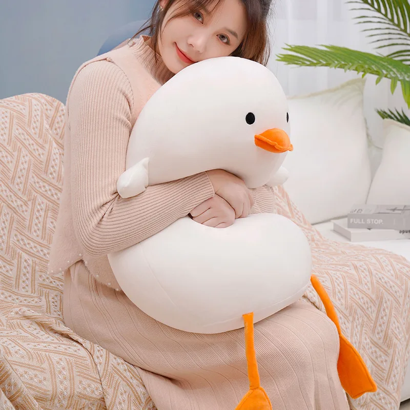 Giant 35-70cm Fluffy Duck Plush Toys Sleep Pillow Cute Animal Stuffed Swan Goose Dolls Floor Mat