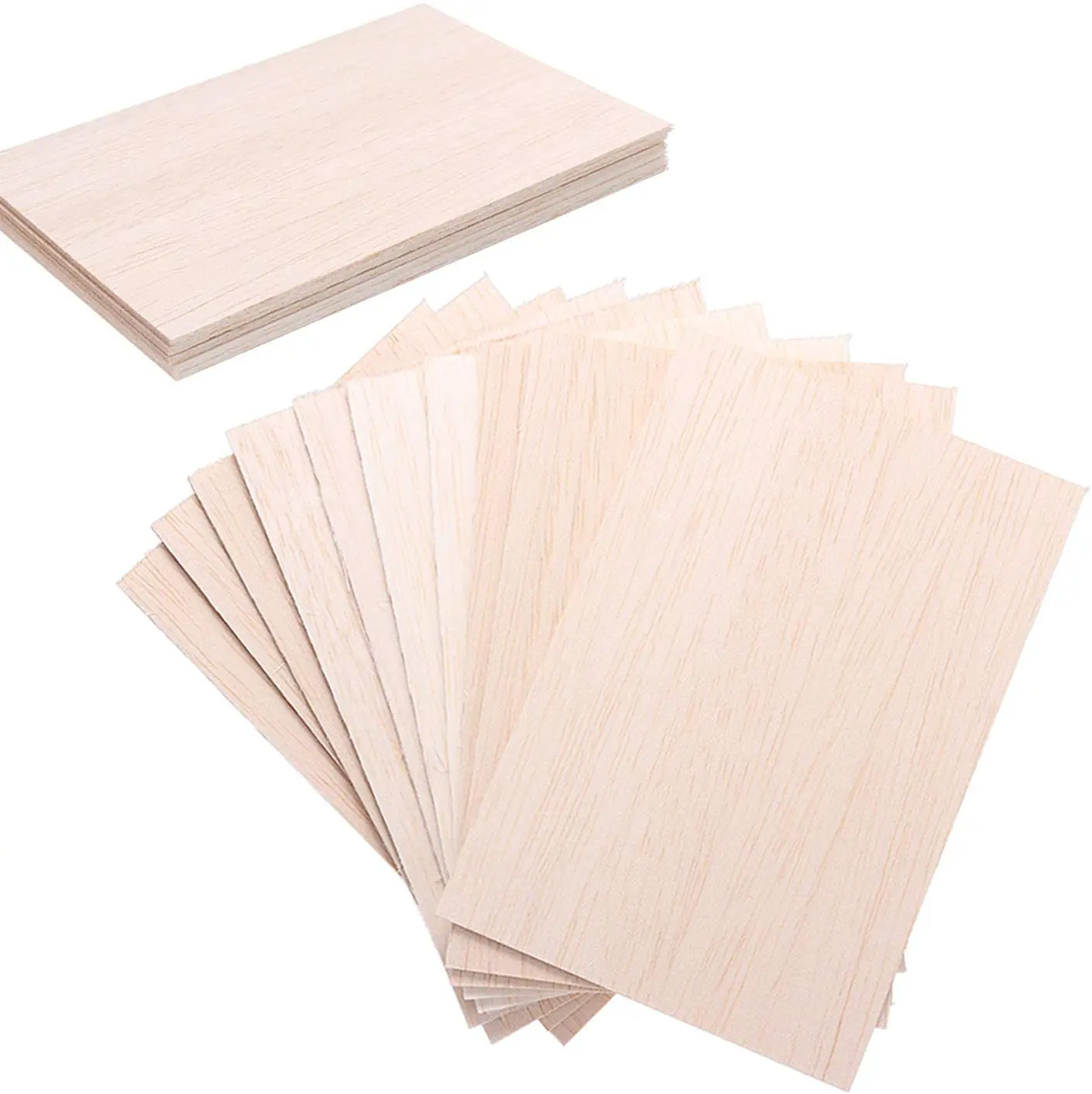 Unfinished Wood 15 Pack Basswood Sheets Wood Thin Craft Wood Board for House Aircraft Ship Boat Arts and Crafts School Project