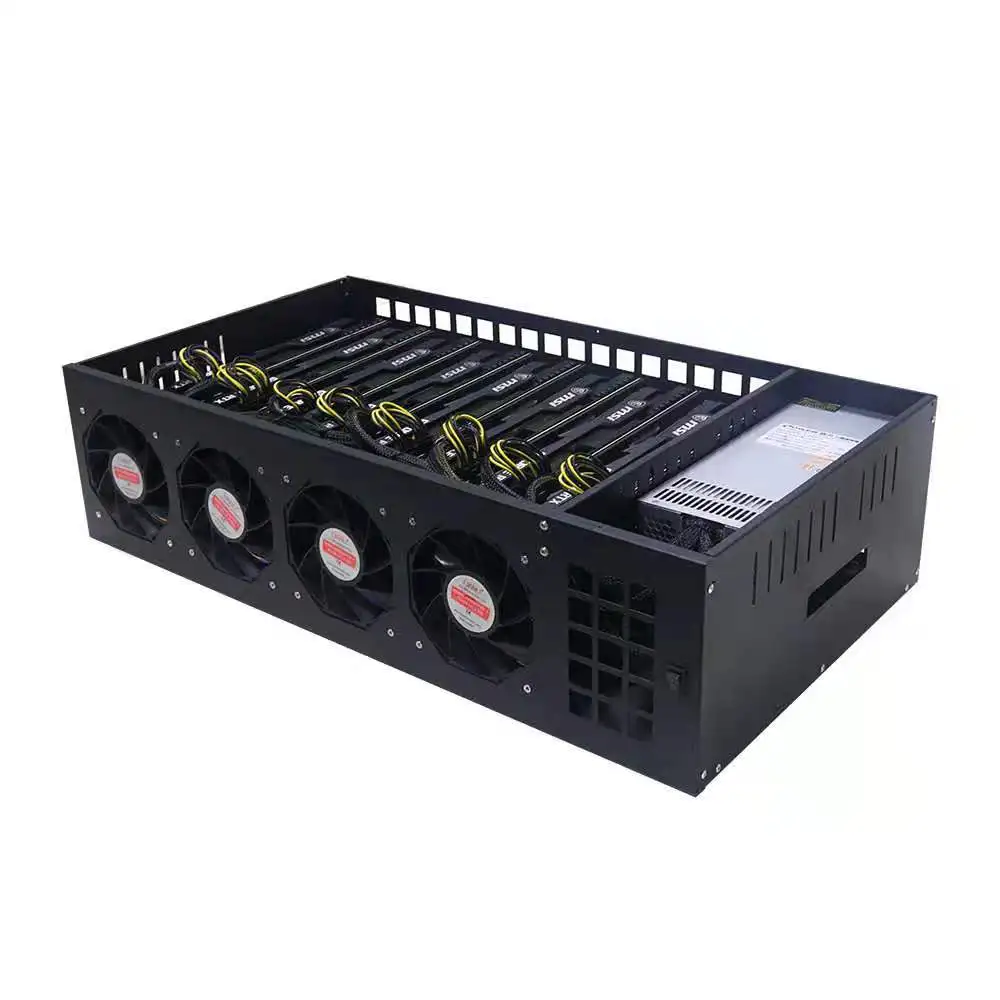 
bare bone minner rig 8GPU 4U612 mining case lowest price for sale 