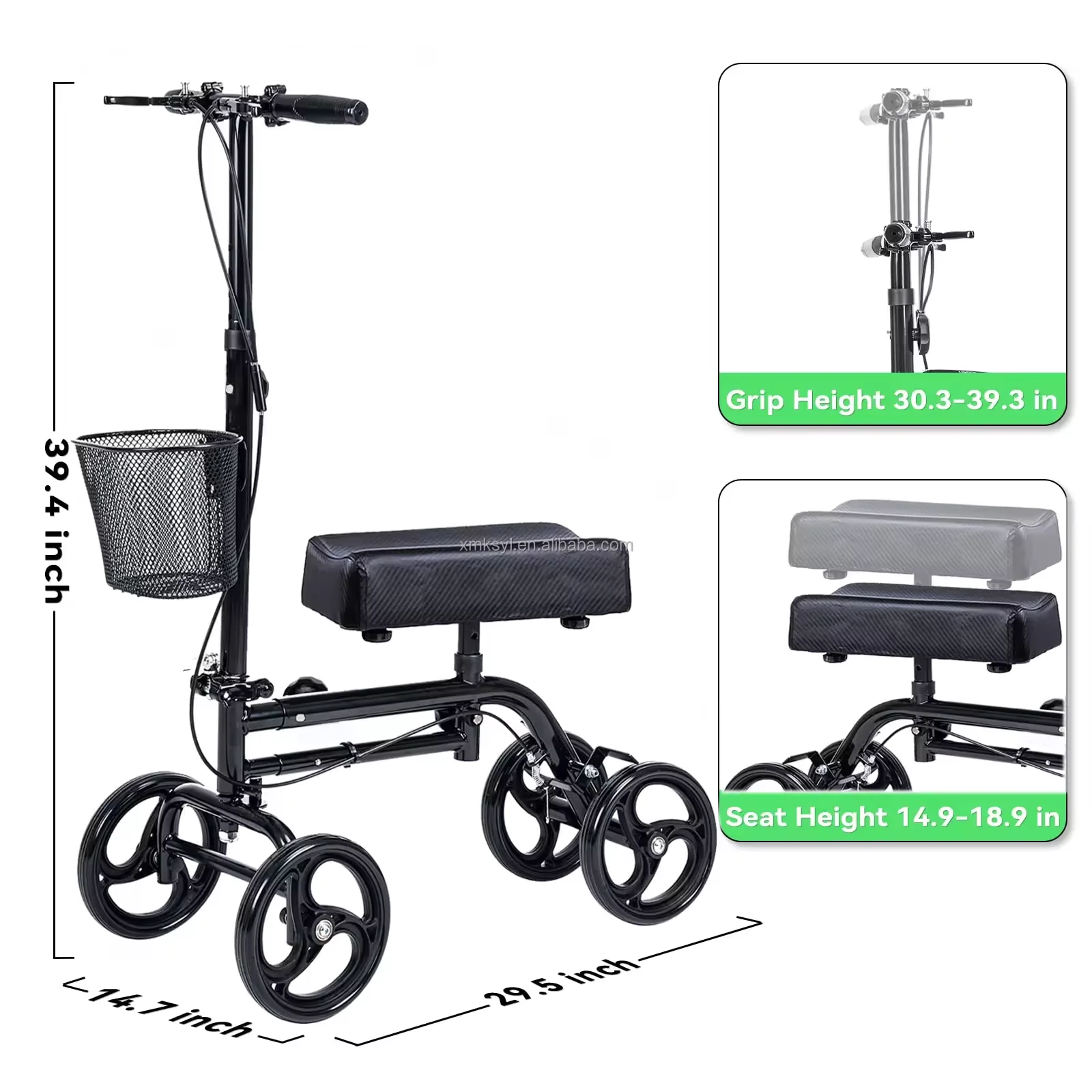Folding Knee Scooter Handicapped Scooter for Elderly and Disabled Enhanced Comfort and Convenience