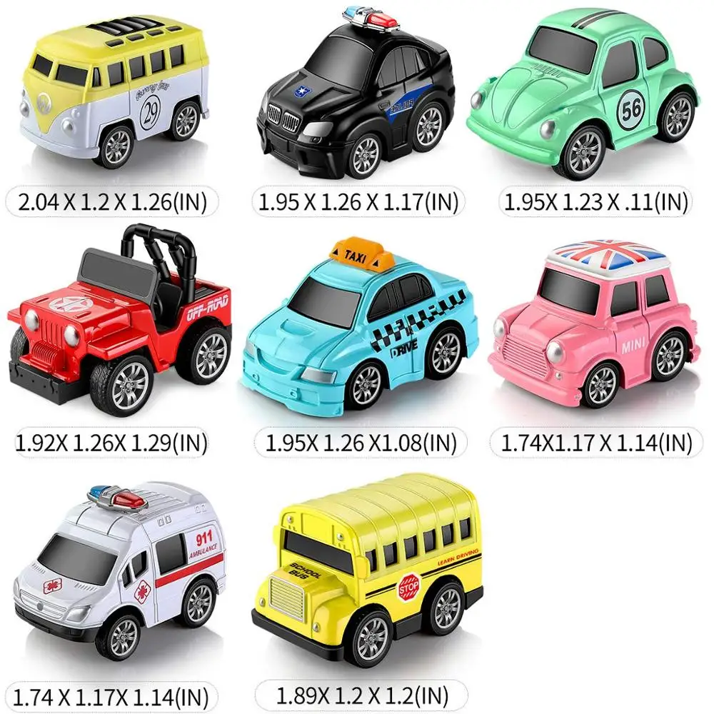 2021 Popular 8pcs Toys Pull Back Vehicles for kids