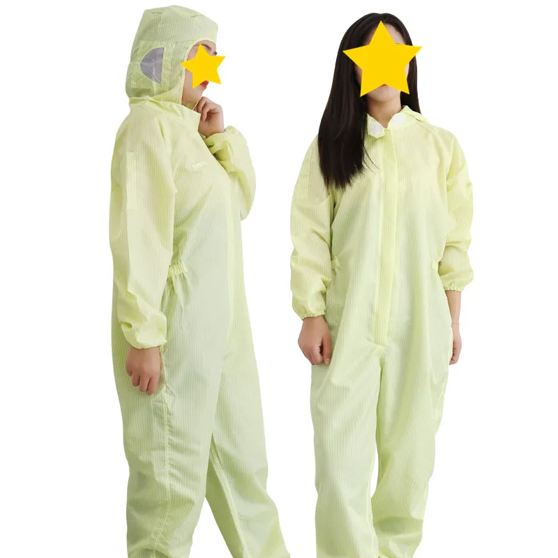 Unisex Dustproof Antistatic Lint Free Protection Coverall Esd Cleanroom Suit jumpsuit