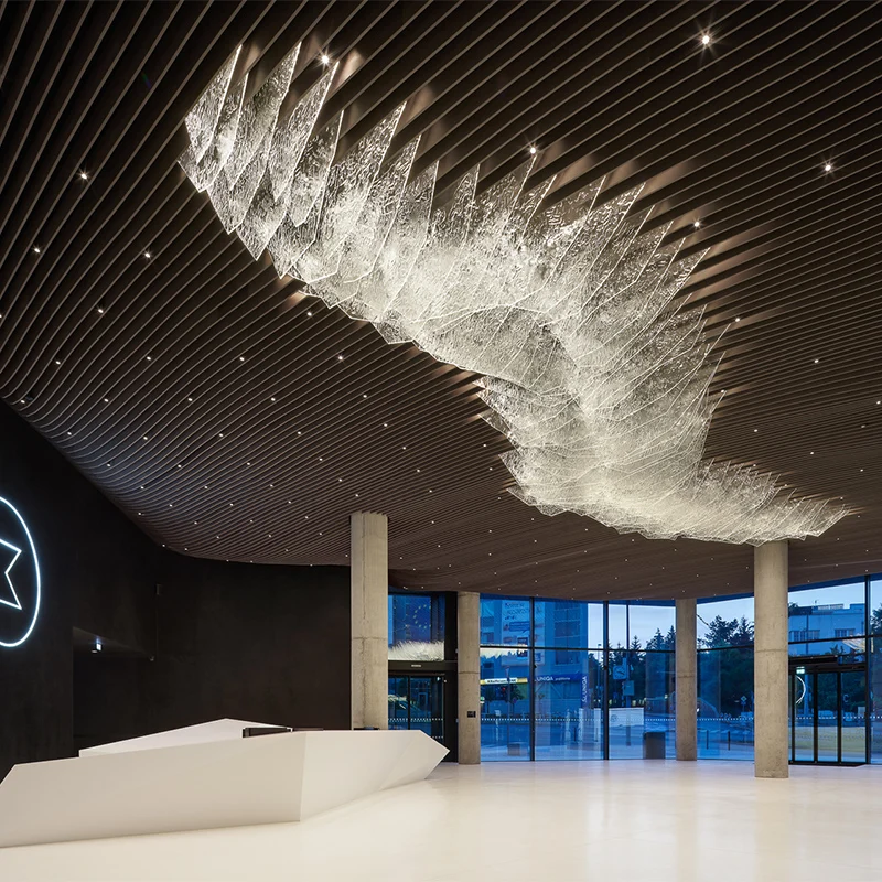 Custom made hotel lobby hall LED luxury glass art deco extra large chandelier for hotel lounge club hotel lighting