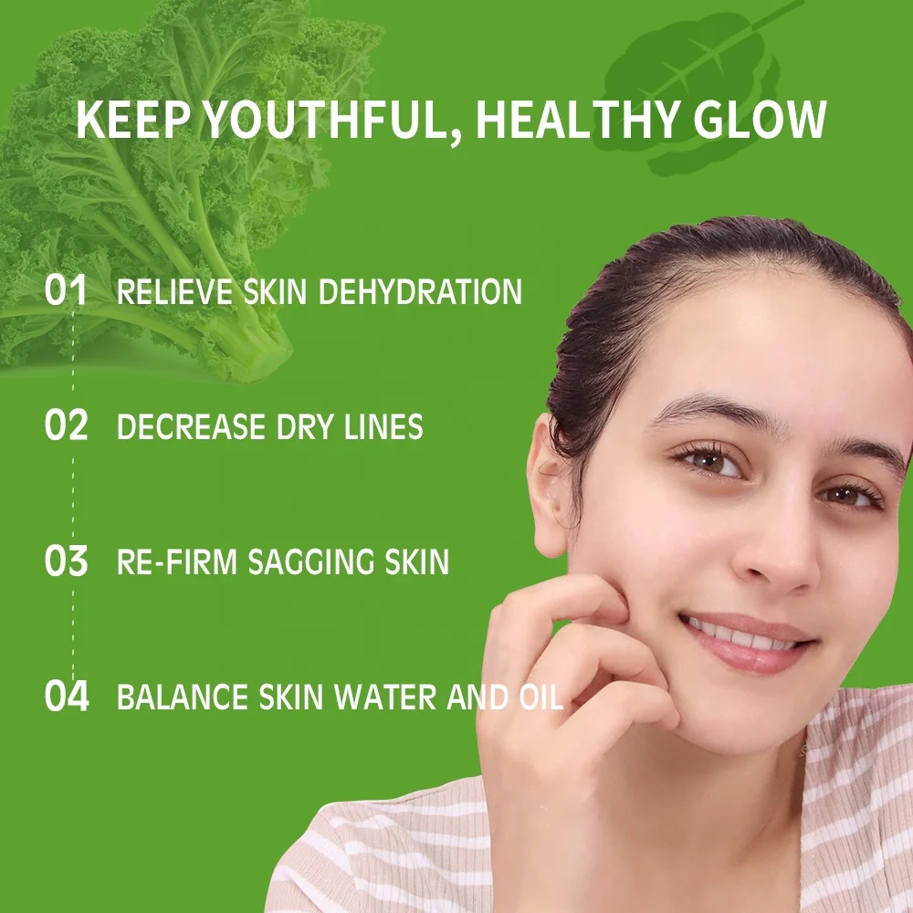 New Trends Vegan Organic Skin Care Hydrating Antioxidant Essence Kale+Vitamin B Face Serum