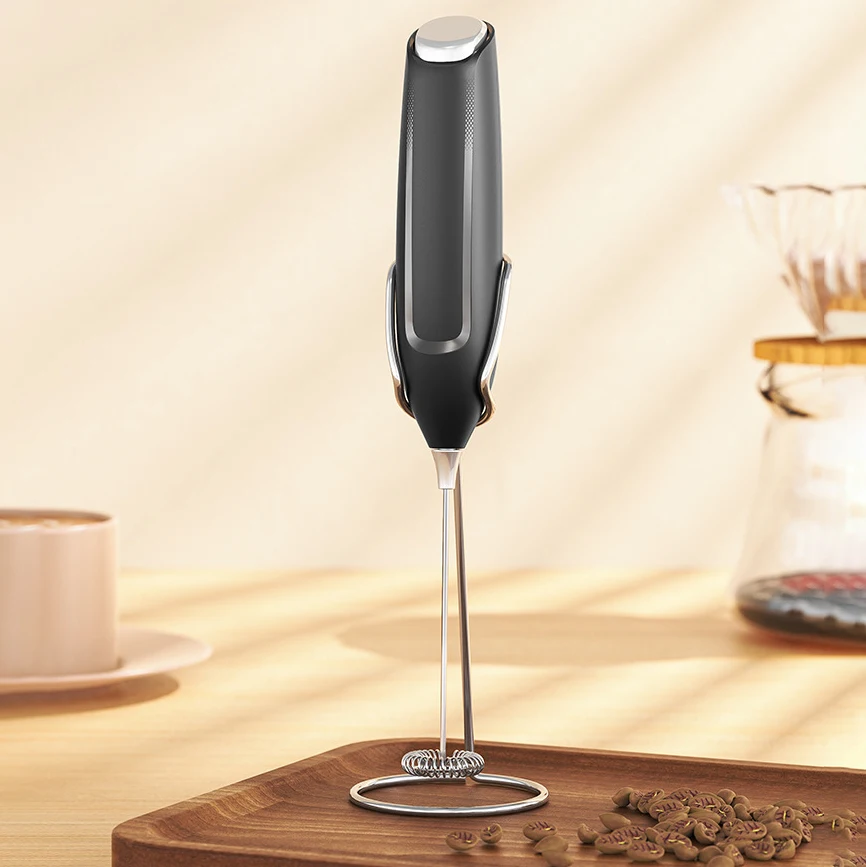 2024 New Arrival Professional Barista Electric Cappuccino Maker Coffee Beater Milk Frother Set With Stand