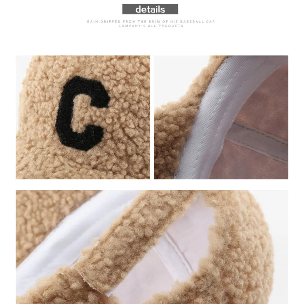 New Style Fashion Ladies Winter hats Polyester Sherpa 6-Panel High Quality Custom Embroidery Logo Baseball Cap Hats For Women