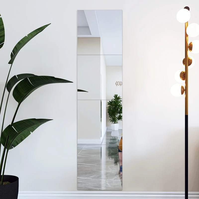 Flying Glass Mirror Setting DIY Art wall Sticker Square Self-Adhesive Mirror Wall unbreakable mirror right angle rounded corner