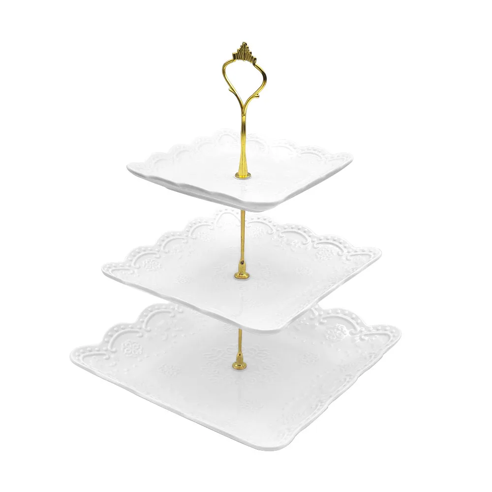 European-style 3-tier fruit plate birthday party dessert stand display stand cake set table cake tray three-tier dessert stand