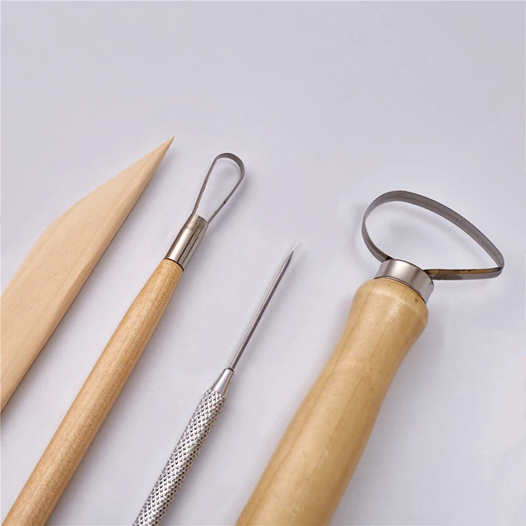 High Quality 8 Pieces Wooden Clay Ceramic Knife Sculpture Polymer Sculpting Pottery Clay Tools
