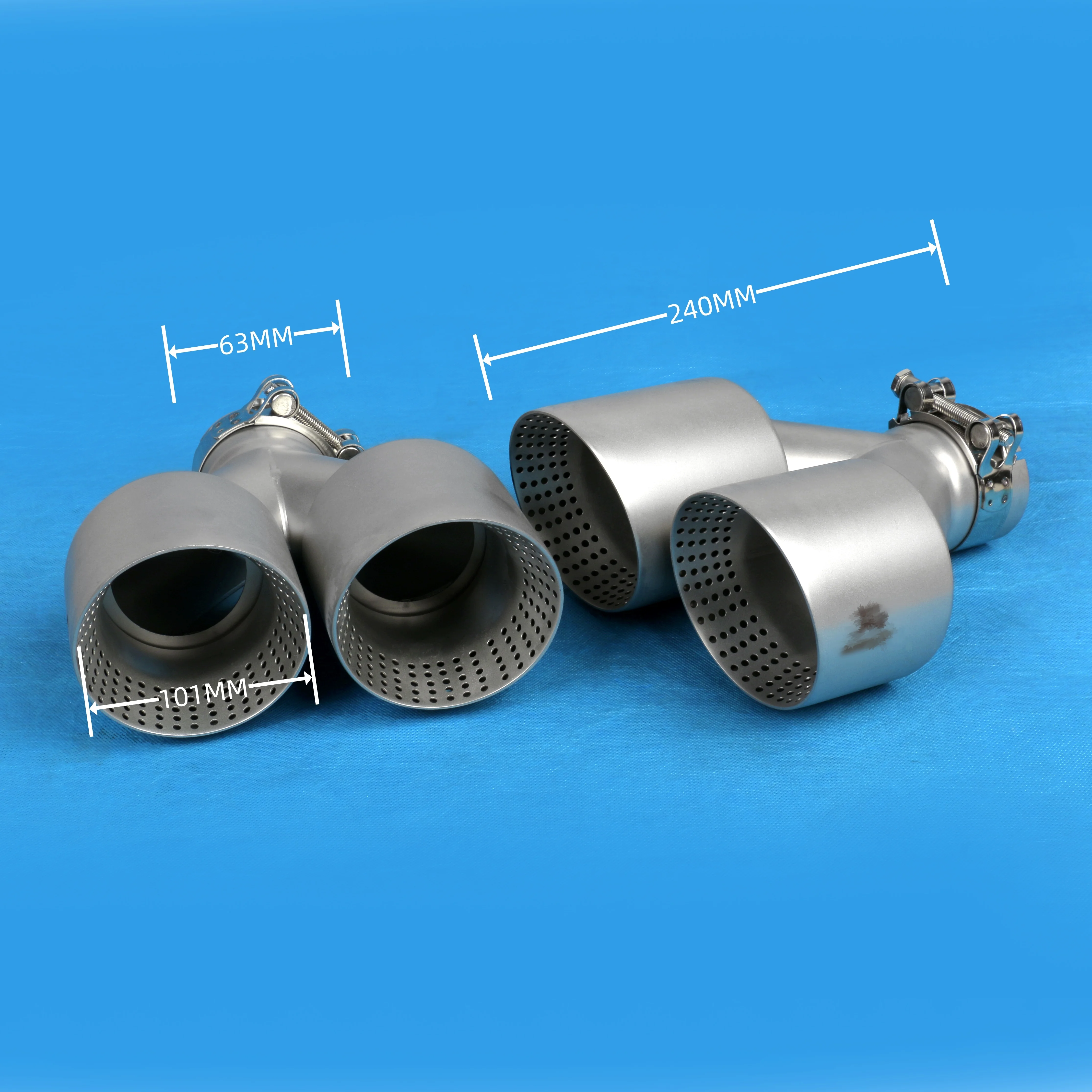 High Quality China Factory Direct Sales Dual Outlet Car Tail Throat Muffler Frosted Tips With Ak Logo For Bmw