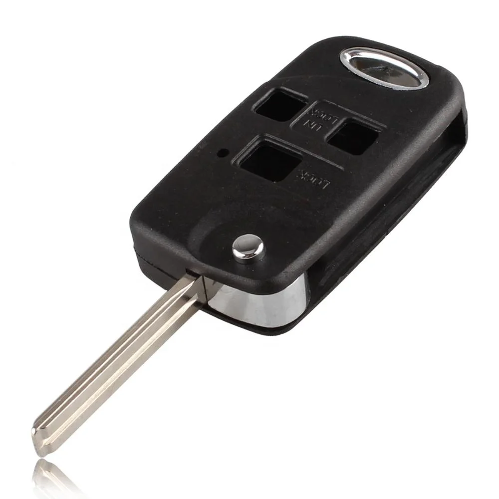 3 Buttons Flip Folding Car Remote Key Case Fob Cover Shell For Lexus