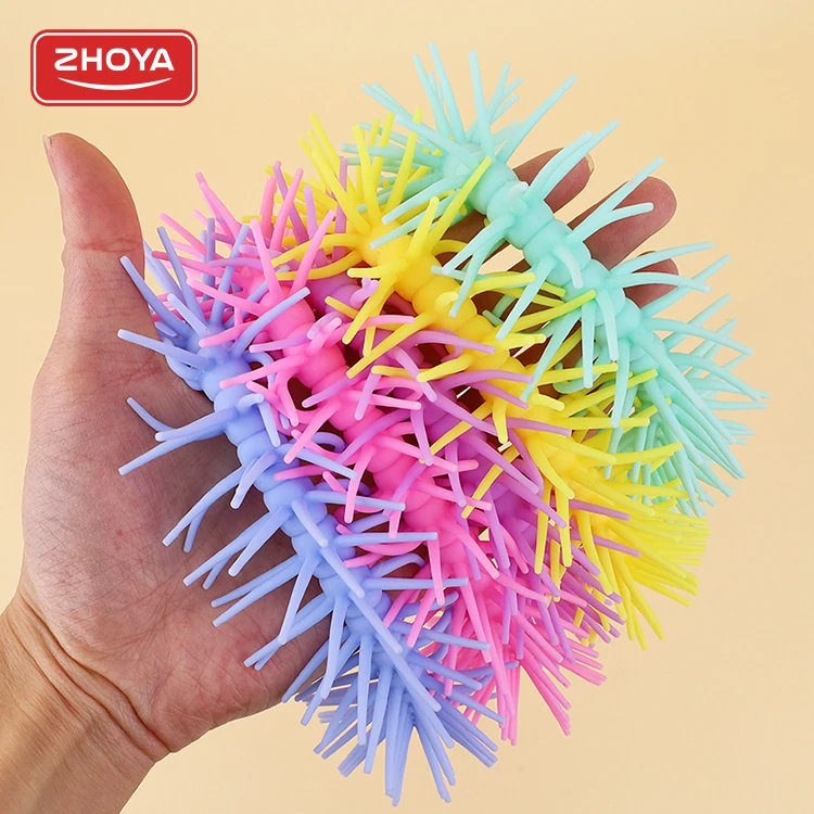 Factory Wholesale Soft TPR Stretch Rope Centipede Stretchy String Fidget Sensory Stress Relieve Toy Squeeze Pull Noodles