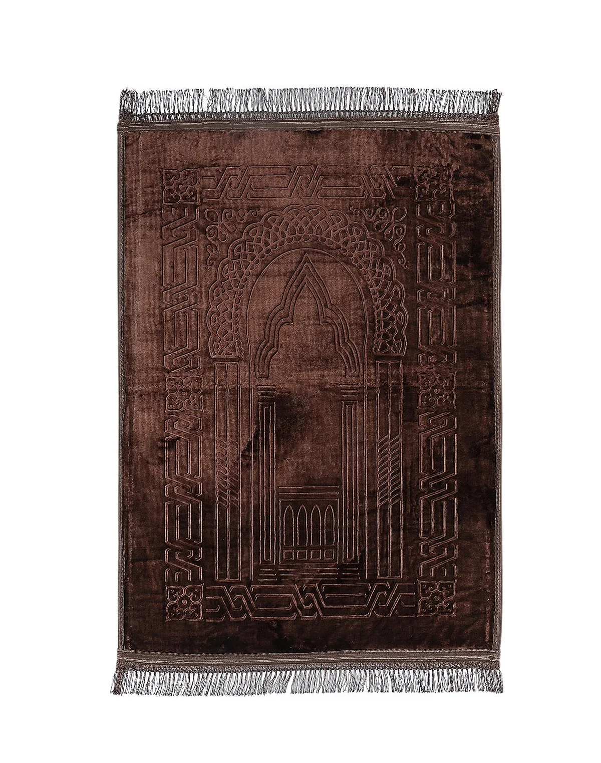 Hot Sell Turkey Brown Extra Thick Cushion Soft Sajadah Prayer Mat Rug